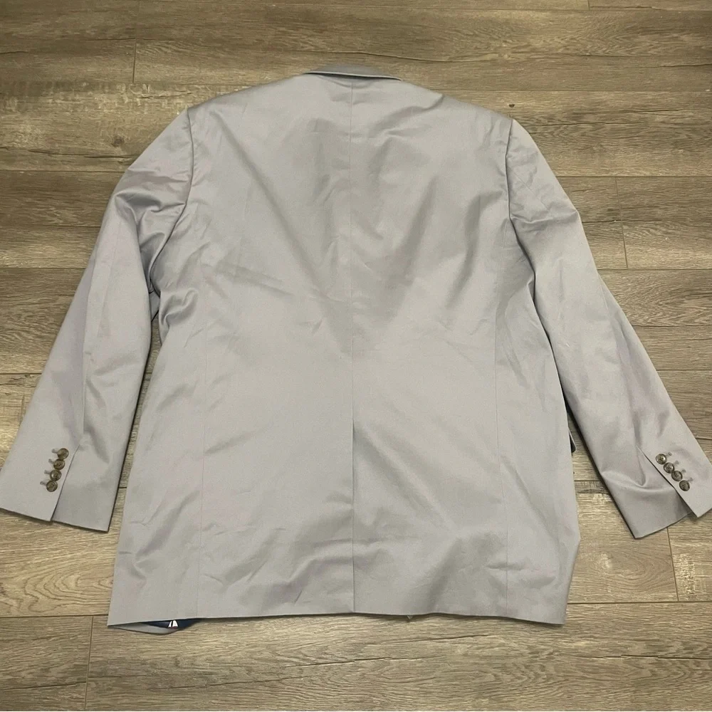Indochino Mens Custom Blazer Light Gray Sailboat Lining Cotton NWT